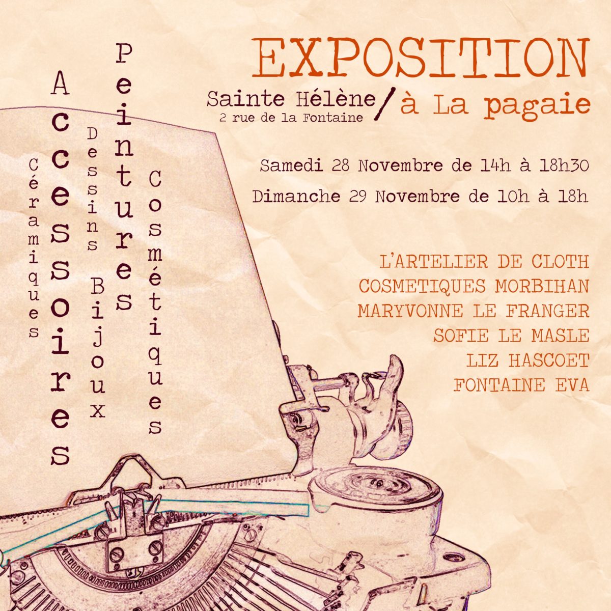 Expo collective Sainte Hélène L'artelier de Cloth
