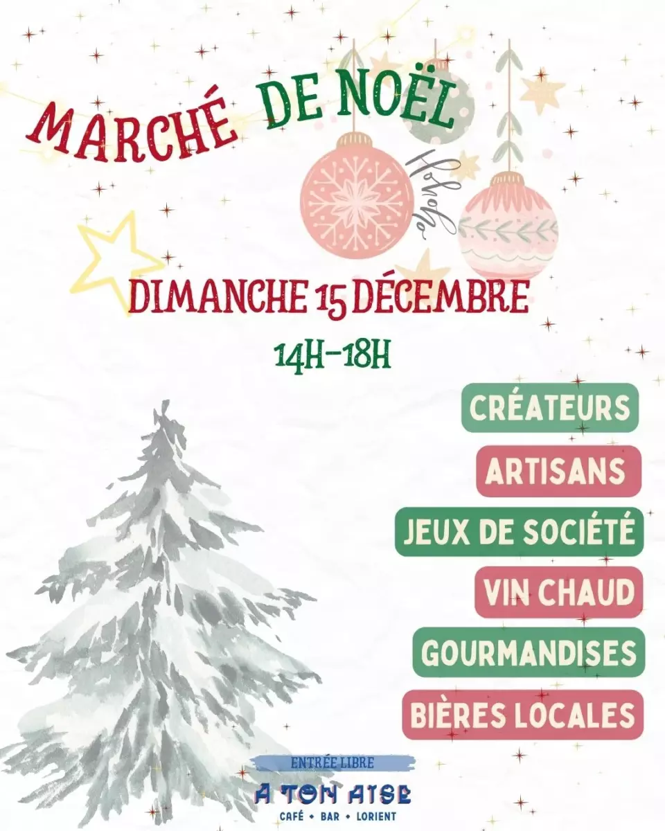 Marché de Noël chez A ton Aise le dimanche 15 décembre 2024 de 14h à 18h avec L'Artelier de Cloth